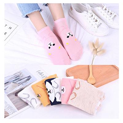 China QUICK DRY factory wholesale custom thongs women Logo Cartoon Cat Pattern Bamboo crew thongs interesting novelty high quality stockings for sale