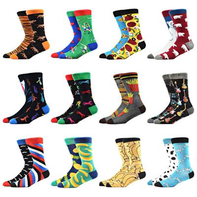 China High End Custom Design Socks Men QUICK DRY OEM Wholesale Hip Pop Socks Cartoon Logo AB Surface Printed Both Sides Happy Socks for sale