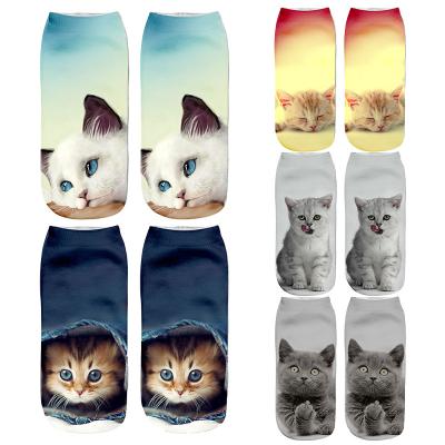 China High Quality QUICK DRY 3D Socks Funny Happy Cat Pattern Socks Women Novelty Skateboard Crazy Casual Crew Socks Custom Wholesale for sale