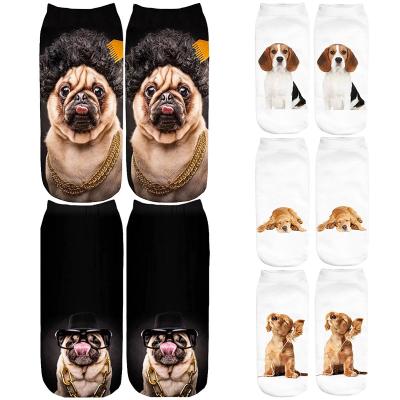 China OEM QUICK DRY 3D Designer Knocks Dog Pattern Ankle Cartoon Character Knocks Women Novelty Skateboard Crew Socks Casual Custom Wholesale for sale