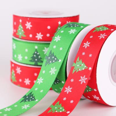 China High Tenacity Factory OEM Customized Holiday Christmas Gift Grosgrain Ribbon Logo Printed Decorative Ribbon for sale