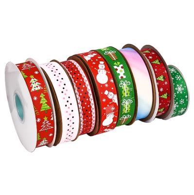 China High Tenacity Factory Christmas Ribbon Custom Logo Printed LOGO Gift Boxes With Ribbon Christmas Ribbons for sale