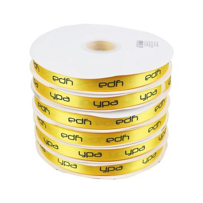 China High tenacity gold foil colored grosgrain ribbon logo printing printed satin ribbon 1inch ribbon wholesale for sale