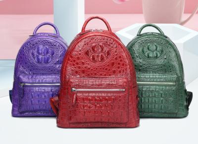 China Custom logo crocodile skin bag backpack for ladies for sale