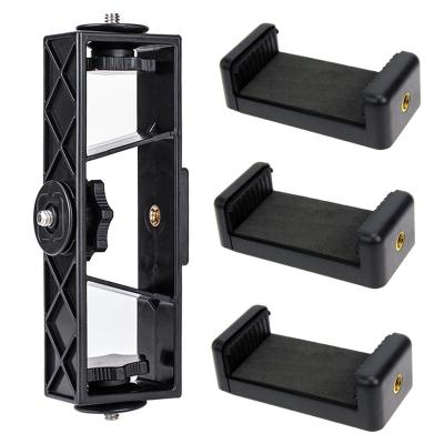 China Customized Adjustable Multifunctional Tripod Connector3-Position Mobile Phone Clamp Holder Stand for sale