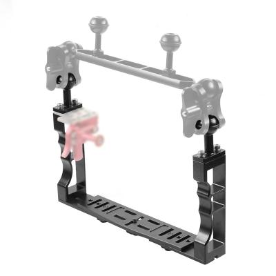 China Customized Underwater Frame Mobile Phone Dual Handheld Camera Gimbal Bracket Stabilizer For Camera for sale