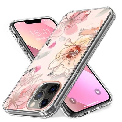 China IVYMAX 3D IMD Crystal Flower Design Shockproof Slim Gold Clear Case Cover For IPHONE 13 Pro 6.1 for sale