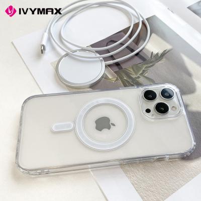 China IVYMAX Anti-drop Hot Selling Radio Snare Covers Transparent Case Magnetic Charging Magnet For iPhone13 Max Pro Phone Cases for sale