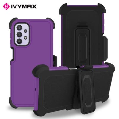 China 360 Clip & Clip Belt Holster Kickstand Hybrid Heavy Duty Rugged Bumper Full Body Protective Case For SAMSUNG A32 5G for sale