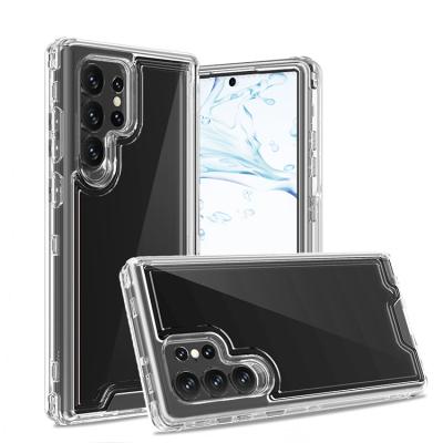 China Crystal Full Protective Shockproof CaseHybrid 3 in 1 Clear Shockproof Phone Cover for Samsung S22 ultra for sale