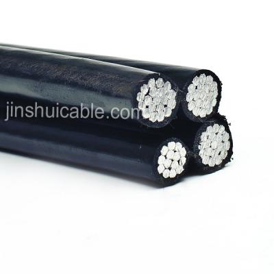 China Overhead Cu Al Conductor LDPE/HDPE Insulated Overhead Aerial Insulated Cable, Duplex/Triplx/Quadruplex ABC Cable for sale