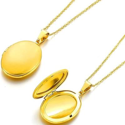 China Oval Style Photo Pendant Vintage Stainless Steel Shape Pendant Necklace for sale