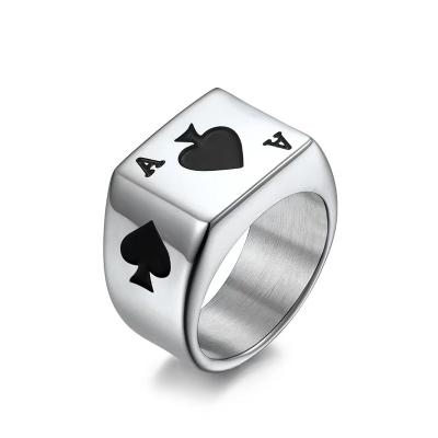 China CLASSIC Stainless Steel Ring Poker Spade Ace for sale