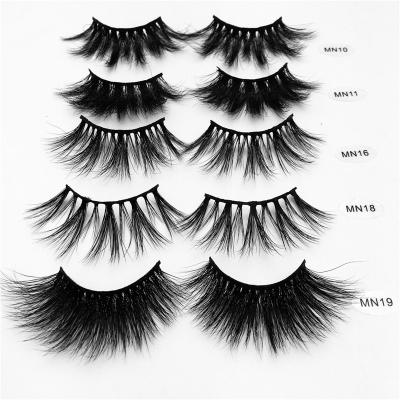 China 25mm Fur 25mm Length 25-30mm Fluffy Highlights Mink Eyelashes 3D Mink Hair False Eyelashes Cross Cilios for sale