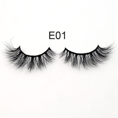 China Natural Cilios E01 False Fur Lashes Handmade Winged Eyelash Strip Full Lashes Cruelty Mink Eyelashes Extension Makeup Free for sale