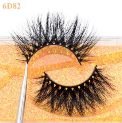 Κίνα Cilios Real Thick 100% Fur 6D82 Mink Eyelashes Mink Eye Lashes Custom Eyelash Packaging Box Seller προς πώληση