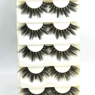 China Seller 25mm Wholesale Handmade Full Strip Eyelashes3D Eyelash Packaging Box Silk Eyelashes for sale