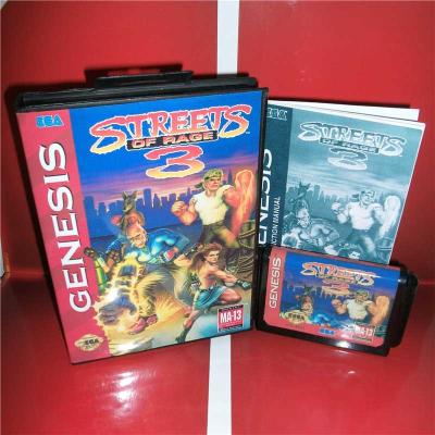 China USA EUR Japan Cover Street Of The Rage 3 With Box And Manual For Sega Megadrive Genesis Video Game Console 16 Bit DM Map 16 Bit DM Card for sale