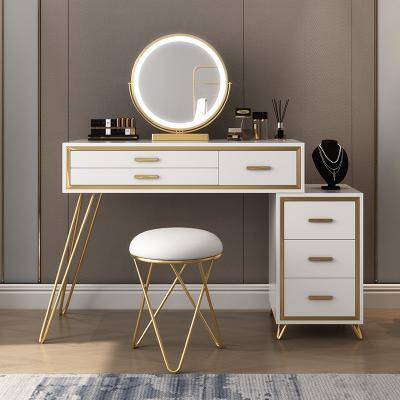 China (Other) Modern Luxury Nordic Style Adjustable Led Light Dresser Table Makeup Vanity Table Dresser Table for sale