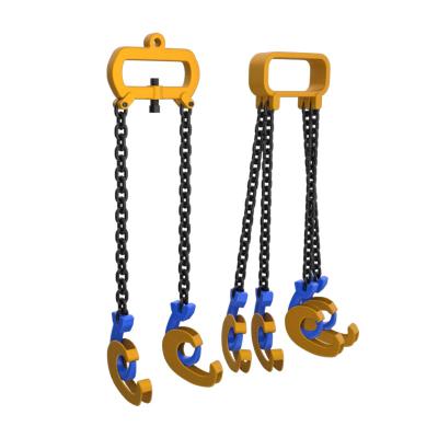 China Wholesale 8.0 Manganese Steel Ring Lifting Loop Oil Drum Lifting Slings Lifting Wire Drums Ring Chain Double Hook Clamps For Steel Plate for sale