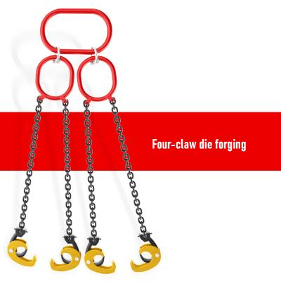 China Wholesale 8.0 Grade Manganese Steel Ring Buckle Lift G80 Blacken Chain Sling Oil Barrel Chain Lift Dual Function Sling For Barrel for sale