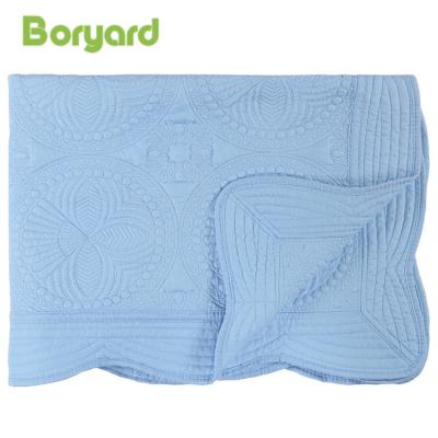 China BORYARD Baby Quilt Anti-pilling Soft Kids Embroidered Baby Scalloped Edge Covering Quilted 36