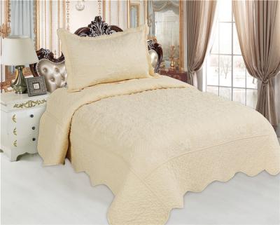 China Soft Touch Bedspread Sets Stitchinig Yellowish Comforter Set Colcha For Bedroom Comforters Pujiang Decoration Bed Cover King Queen Size for sale