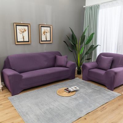 China Modern Sofa Cover Solid Color Elastic Stretch Fabric Fitted Stretchable Sofa Protector For Living Room for sale