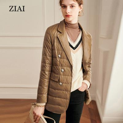 China Wholesale High Quality Single Shorts QUICK DRY QUICK DRY Down Warm Ladies Duck Down Jacket White Fashion Light Weight Lapel Winter Jacket for sale