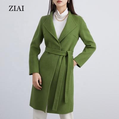 China Quilted wool coat jacket A/W mid length wool coat women's wool coat jacket wholesale double-sided thin double-sided quilted wool coat new for sale