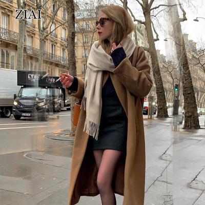 China Wholesale New Style Breathable Breathable Winter Long Medium Loose Woolen Coat Women Coat Fashion Design New for sale