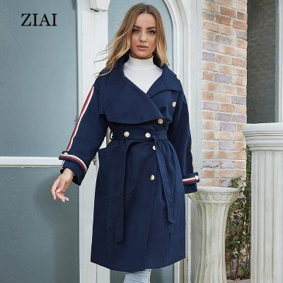 China Wholesale new style breathable wool coat with comic collar and buckle design sense oblique commuter custom wool coat for sale