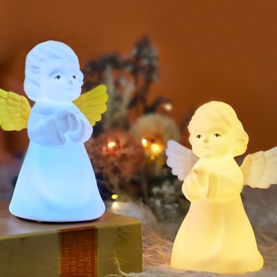 China Hot Selling EUROPEAN Hot Selling Angel Pray Girl Led Silicone Lamp Baby Gift RGB Table Light Home Party Kids Bedroom Decor Decorative Night Light for sale