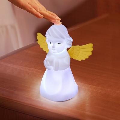 China New Product Lovely Silicone LED Angel Night Light USB Easter Gift Modern Creative Soft Rechargeable Home Decoration Indoor Mood Light for sale