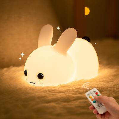 China Cute Modern Night Light For Kids Soft Silicone Baby Nursery Night Light With Remote Control And Faucet Kids Birthday Gift for sale