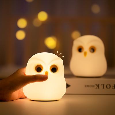 China CUTE LED Nursery Night Lights for Kids USB Rechargeable Silicone Animal Lamps with Touch Sensor Color Changing Soft Cute Baby Gift for sale