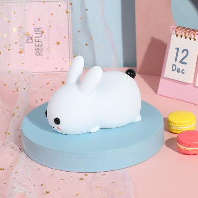 China Modern High Quality Warm White Cute Looking Portable Sensor Silicone Led Rabbit Night Light for sale