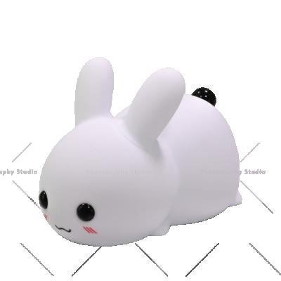 China Jade Hare Night Rabbit Snow Indoor Play Small Lovely Style Silicone Kids Soft Material Cute Modern White Light Touch Animals for sale