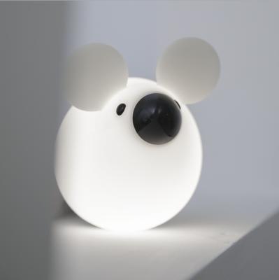 China Hot Sale Modern Soft Silicone Animal Night Light Bedroom Near Cute Lamp Creative Mouse Led Night Light For Baby Kids Gift for sale