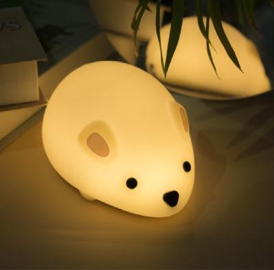 China Small Modern Creative Children's LED Rechargeable Eye Protection Lamp Sensor Mouse Silicone Night Lamp In Stock for sale