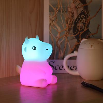 China Modern new product hot sale USB charging colorful changing silicone kids lamp 7 3d animal led night light for kids baby gift for sale