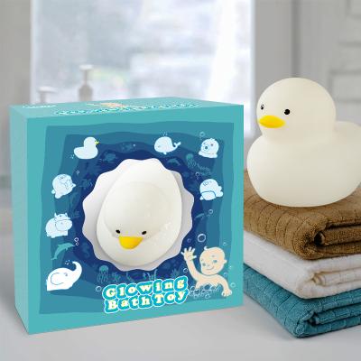 China Home Toy Product Ideas 2021 New Cognitive Floating Base Led Table Lamp Bathing Toys For Babies Silicone Night Light for sale