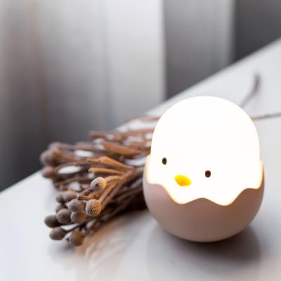 China Modern Bed Light Lamp Led Touch Night Lamp Switch Power Room Lighting Color Design ABS Silicone Eggshell Chicken Warm Night Light for sale