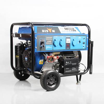 China Dual Fuel Bison China Taizhou AC Single Phase 6kw LPG Gasoline Generator 110v 220v 6000w BS7500G for sale