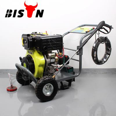 China Hotels Bison China Recoil Diesel Start Pressure Seal 180Bar 6HP Diesel High Pressure Washer for sale