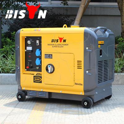 China BISON electric start diesel generator price with spare, 5000 watt small portable diesel generator BS6500DSEA for sale