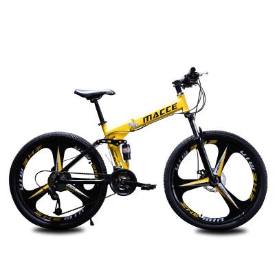 China Large Male Adult Direct Folding Mountain Bike Off Road 24 Inch 26 Inch Off Road High Carbon Steel Frame Off Road Exercise Folding Bike 26