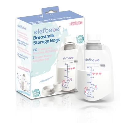 China BPA Free 2020 Best BPA Free OEM Amazon Sale Baby Milk Sotrage Bag With Adapter for sale