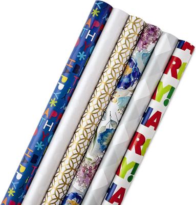 China Recycled Materials Customize Christmas Gift Wrapping Paper Gift Wrapping Paper Roll With High Quality for sale