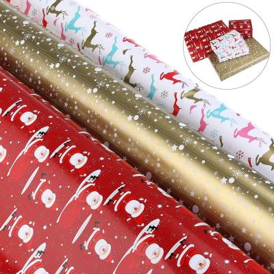 China New Design Materials Christmas Wedding Recycled Simple Tropical Gift Wrapping Paper Roll For Wholesales for sale